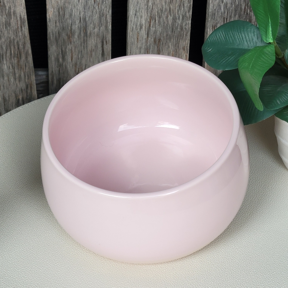 Ikea FARGKLAR pink dipped ceramic bowl